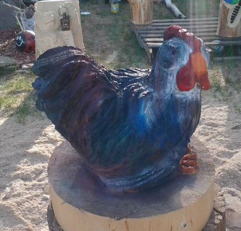Rooster by Kerr Chainsaw Carving
